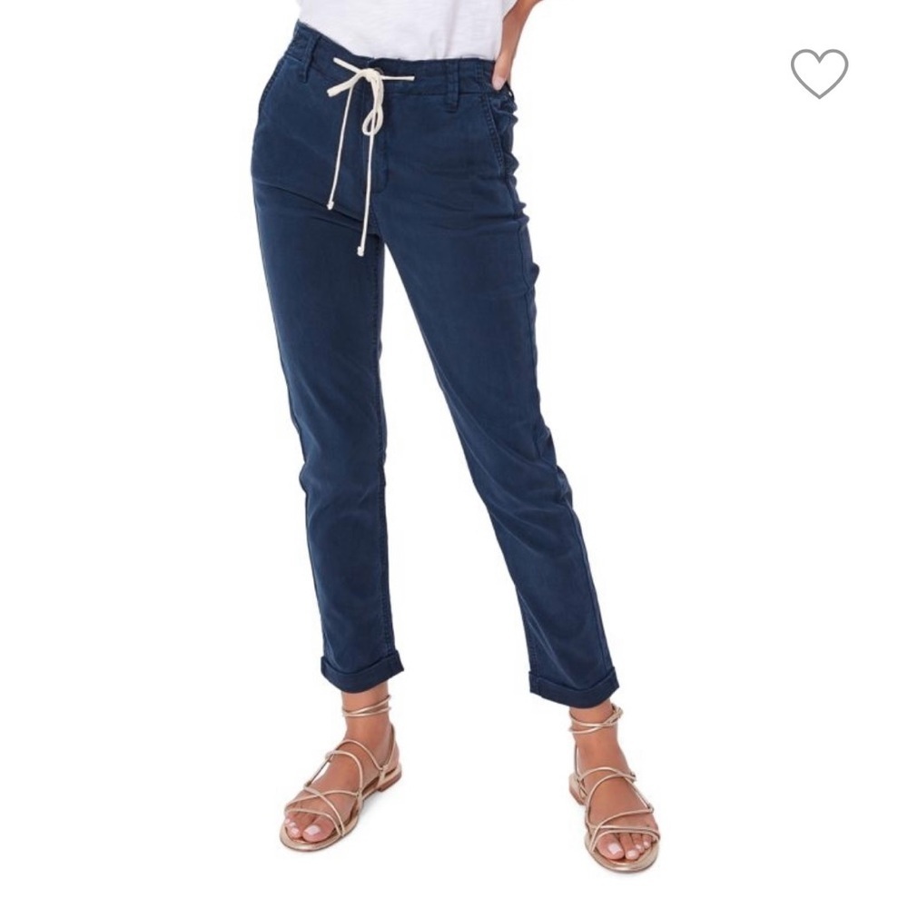 PAIGE | CHRISTY CHINO DRAWSTRING PANTS IN FRENCH NAVY SIZE 25